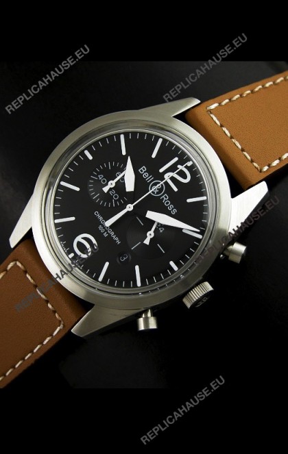 Bell and Ross BR126 Vintage Swiss Quartz Watch in Steel Case