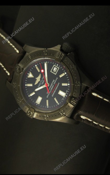 Breitling Seawolf PVD Coated Swiss Watch - Stick Markers