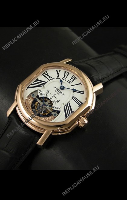Daniel Roth Classic Tourbillon Swiss Watch in Rose Gold Case