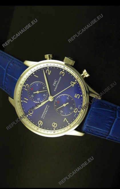 IWC Portuguese Chronograph Swiss Replica Watch in Steel Case - 1:1 Mirror Replica Edition