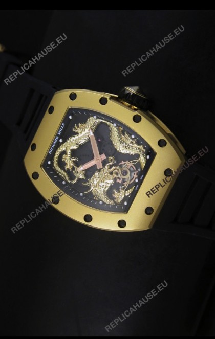 Richard Mille RM057 Tourbillon Jackie Chan Swiss Replica Watch in Yellow Gold