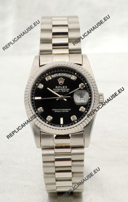 Rolex Day Date Silver Swiss Replica Watch