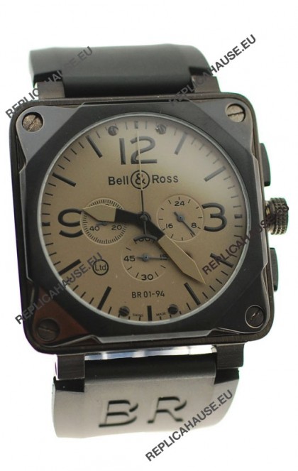Bell and Ross BR01-94 Edition Japanese PVD Watch in Grey Dial