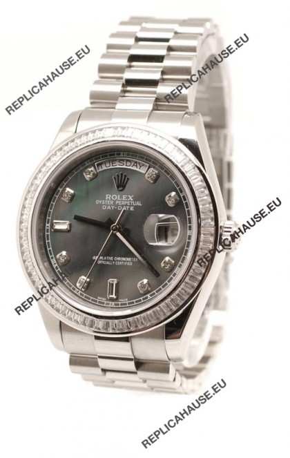 Rolex DayDate Swiss Replica Watch in Pearl Dial
