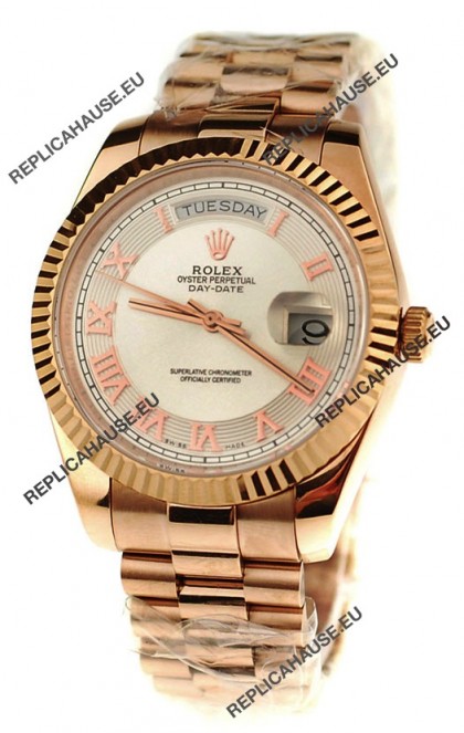 Rolex Day Date Pink Gold Swiss Replica Watch