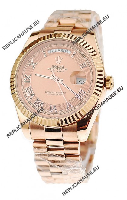 Rolex Day Date Pink Gold Japanese Replica Watch