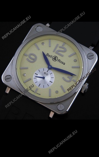 Bell & Ross Japanese Watch in Gold Ivory Dial