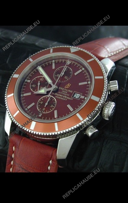 Breitling Superocean Swiss Replica Watch in Brown Dial