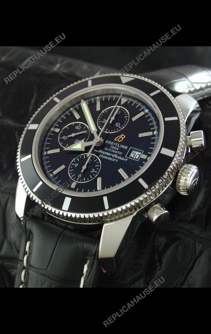Breitling Superocean Swiss Replica Watch in Black Dial