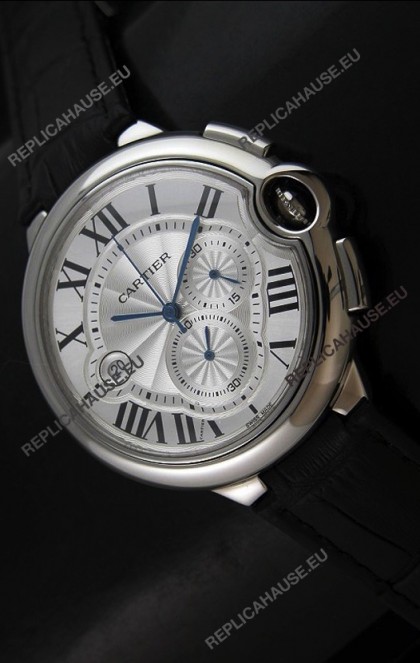 Cartier Ballon de Japanese Replica Watch in Silver White Dial