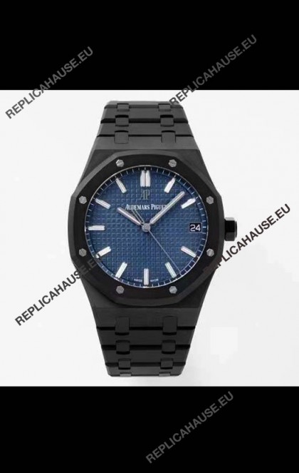 Audemars Piguet Royal Oak PVD Coated Swiss Replica Watch 3120 Swiss Movement - Blue Dial 