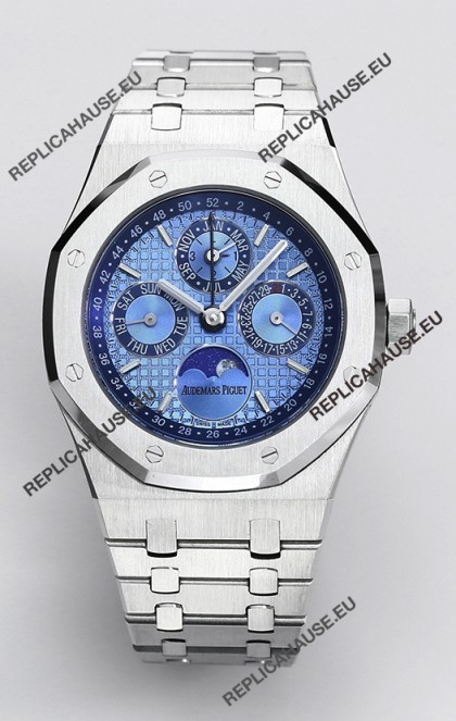 Audemars Piguet Royal Oak Perpetual Calendar Swiss Replica 904L Steel - Light Blue Dial 