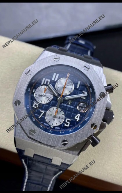 Audemars Piguet Royal Oak Offshore Blue Dial Chronograph 1:1 Mirror Replica Watch - 904L Steel