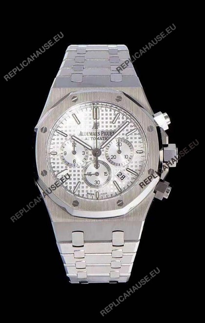 Audemars Piguet Royal Oak Chronograph White Dial 904L Steel 1:1 Mirror Replica