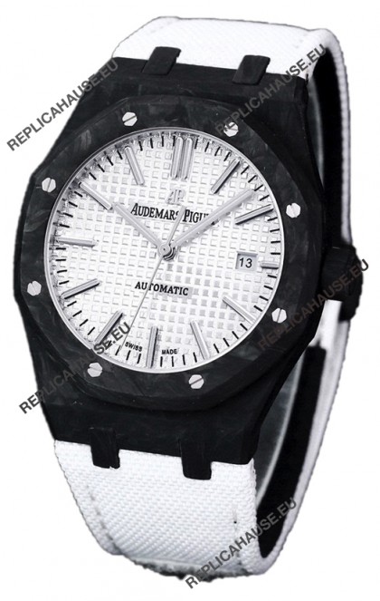 Audemars Piguet Royal Oak Ref.15400 Forged Carbon Casing Watch White Dial in 1:1 Mirror Replica