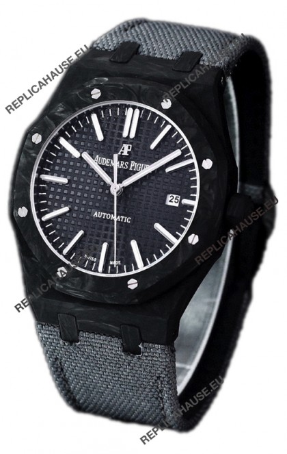 Audemars Piguet Royal Oak Ref.15400 Forged Carbon Casing Watch Black Dial in 1:1 Mirror Replica