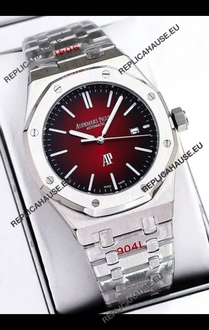 Audemars Piguet Royal Oak Jumbo Extra Thin Edition Watch in Red Dial - 39MM in 904L Steel Case