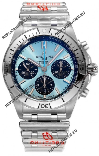 Breitling Chronomat B01 42 Edition Swiss 904L Steel Casing Light Blue Dial 1:1 Mirror Replica Watch