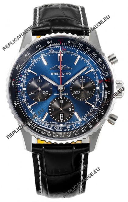 Breitling Navitimer B01 Chronograph 43 Blue Dial - 904L Steel Casing 1:1 Mirror Swiss Replica