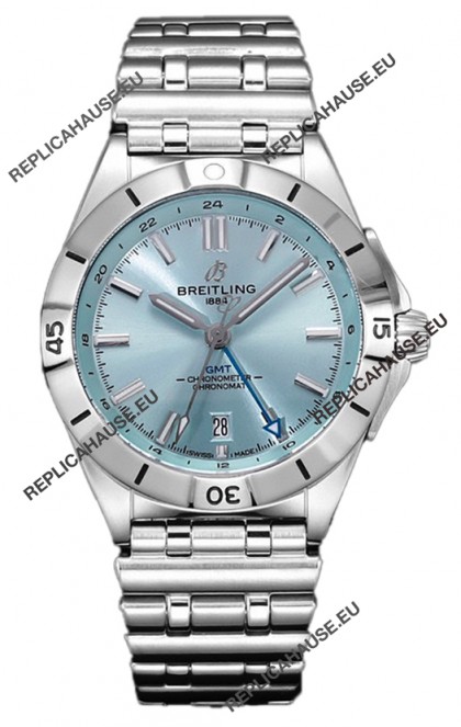 Breitling Chronomat Automatic GMT 40 Light Blue Dial 1:1 Mirror Swiss Replica Watch 