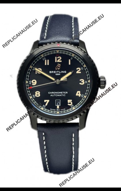 Breitling Navitimer Aviator 8 Automatic 41 Black Dial Blue Strap 1:1 Mirror Swiss Replica Watch 