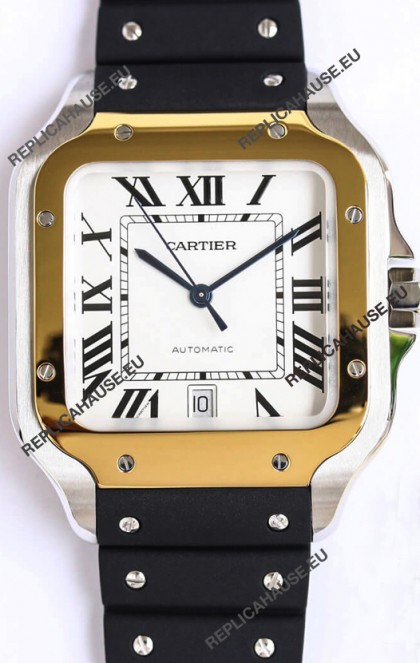 Santos De Cartier Two Tone Yellow Gold 1:1 Mirror Swiss Replica Watch 40MM