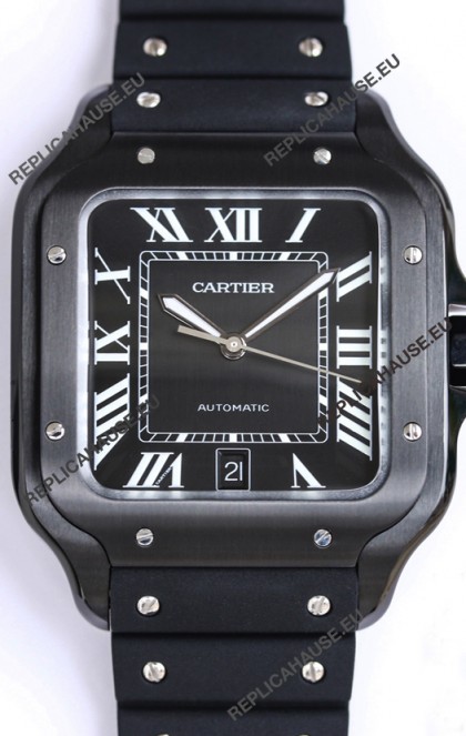 Santos De Cartier DLC Coated Casing 1:1 Mirror Swiss Replica Watch 40MM