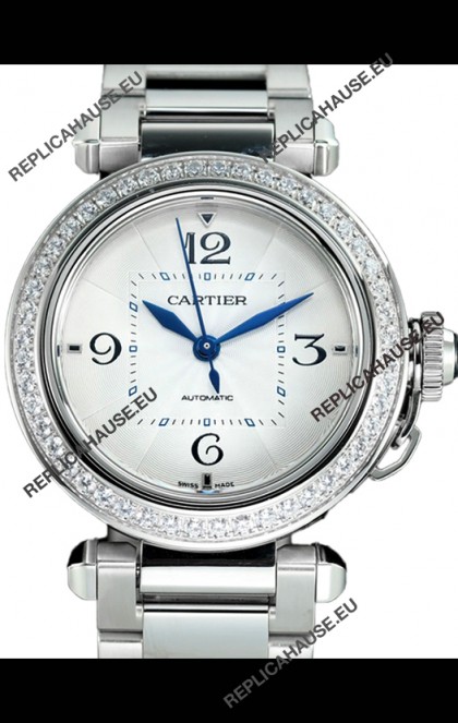 Pasha De Cartier 1:1 Mirror Quality Automatic Swiss Replica Watch 35MM Stainless Steel 
