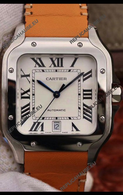 Santos De Cartier 1:1 Mirror Replica - 40MM Leather Strap Watch