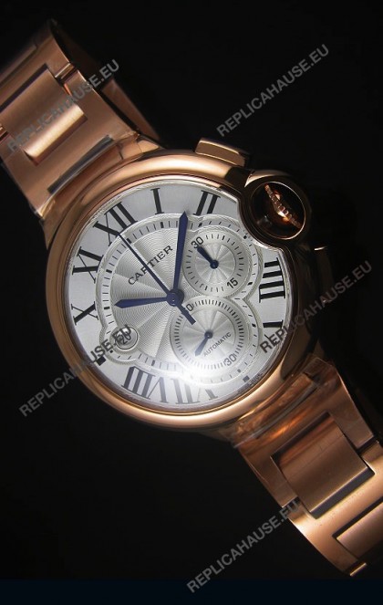 Ballon De Cartier Chronograph in Rose Gold Case - 1:1 Mirror Replica
