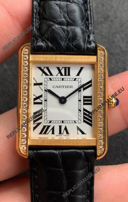 Cartier Tank Solo Swiss Quartz Watch in Yellow Gold Casing - 27MM Wide
