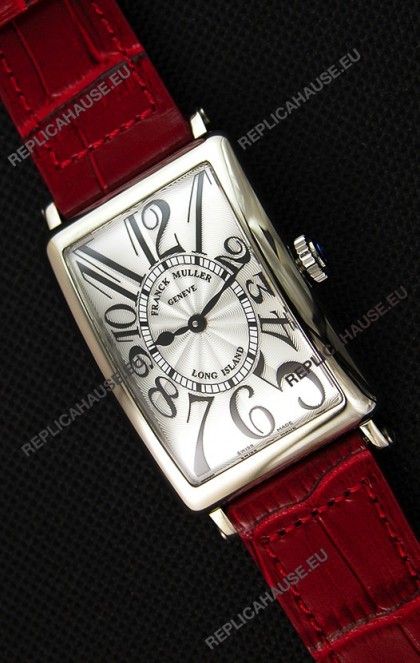 Franck Muller Long Island Ladies Replica Watch in Swiss Quartz Movement Red Strap 