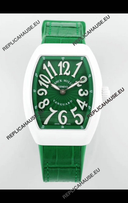 Franck Muller Vanguard Yachting V32 Ceramic Casing Green Dial/Strap Swiss Replica Watch 