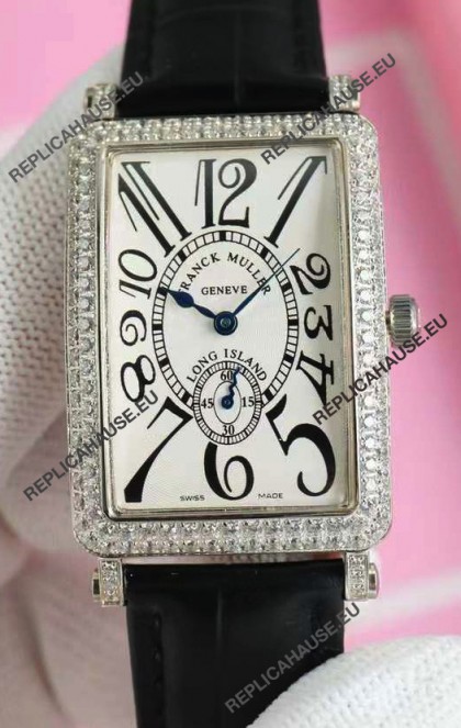 Franck Muller Long Island Ladies Replica Watch in Swiss Quartz Movement Leather Strap