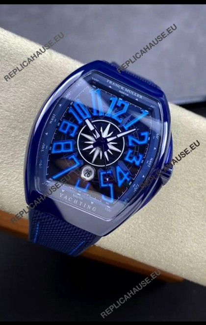 Franck Muller Vanguard Yachting Blue Ceramic 1:1 Mirror Swiss Replica Watch