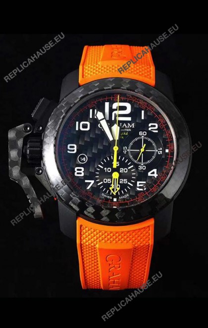Graham Chronofighter Superlight Carbon Orange 1:1 Mirror Swiss Replica Watch 