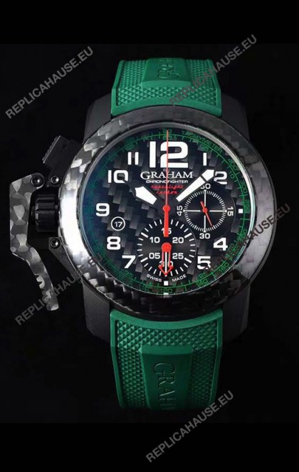 Graham Chronofighter Superlight Carbon Green 1:1 Mirror Swiss Replica Watch 