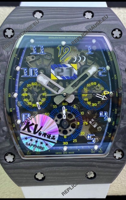 Richard Mille RM011 Felipe Massa 1:1 Mirror Quality One Piece Black Forged Carbon Case Watch
