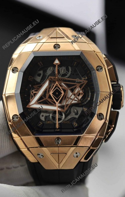 Hublot Spirit of Bang Sang Bleu Edition Rose Gold Swiss Replica Watch 