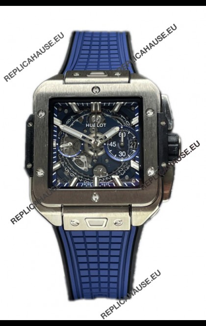 Hublot Square Bang Unico Titanium Blue Chronograph Watch 1:1 Mirror Replica