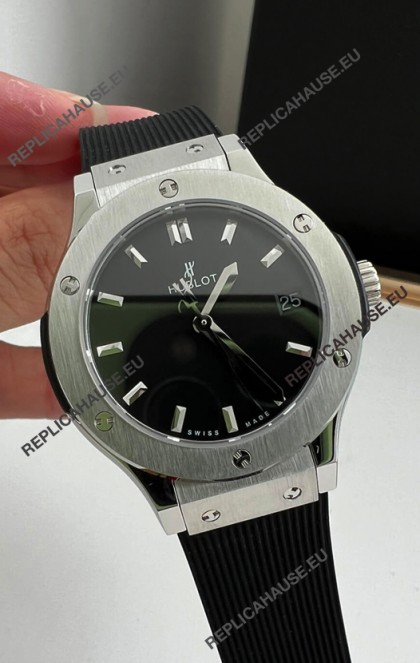 Hublot Classic Fusion Stainless Steel 33MM Black Dial Swiss Quartz Movement Watch 1:1 Mirror Quality