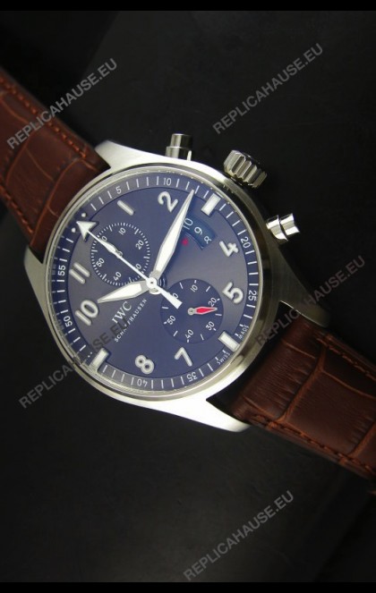 IWC IW387802 Pilot Chronograph 1:1 Mirror Replica with Leather Strap