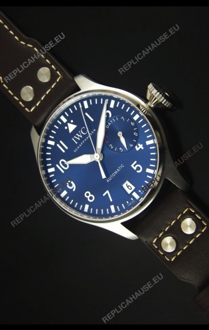 IWC Big Pilot IW500901 - Functional Power Reserve Brown Strap Blue Dial 1:1 Mirror Watch