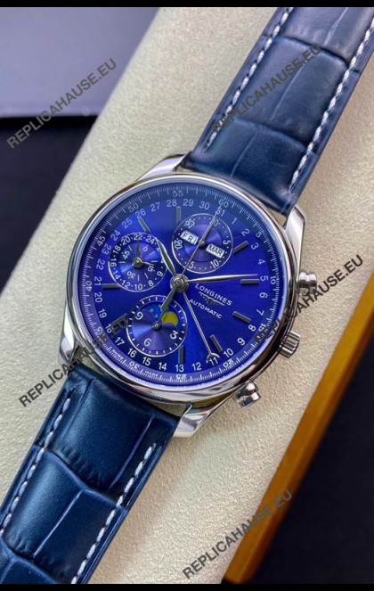 European Assembled Longines Spirit ZULU Time 1 1 Mirror Replica Watch in 904L Steel Casing Swiss L844.4 Automatic Movement with Free Shipping