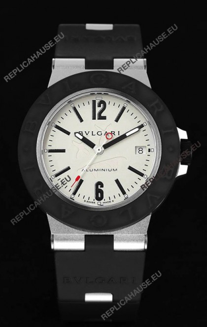 Bvlgari Aluminum 1:1 Mirror Swisss Replica Watch in White Dial - Steve Aoki Edition 