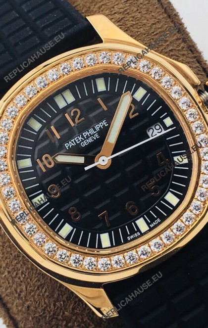 Patek Philippe Aquanaut 5067A Swiss Replica Watch in Yellow Gold Black Dial - 35MM