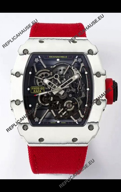 Richard Mille RM35-01 Rafael Nadal Carbon Fiber Casing with Genuine Tourbillon Super Clone Watch 