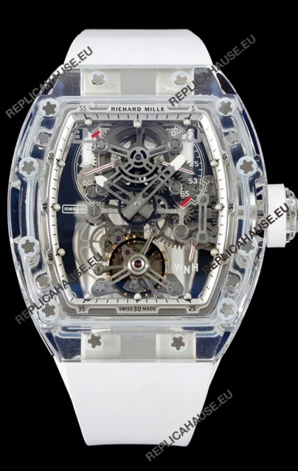 Richard Mille 56-01 Transparent Sapphires Casing with Genuine Swiss Tourbillon Movement Super Clone
