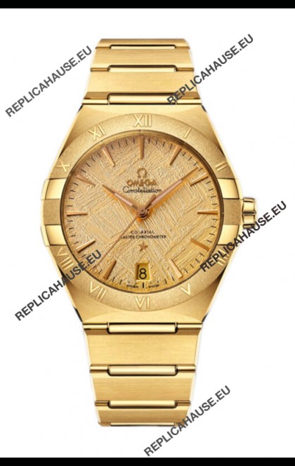 Omega Co-Axial Constellation Yellow Gold Meteorite Dial 1:1 Mirror Replica 41MM