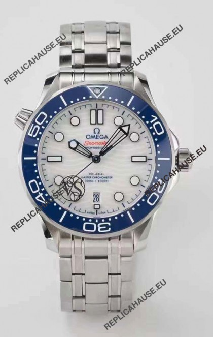 Omega Seamaster 300M Co-Axial Master Chronometer White/Blue Swiss 1:1 Mirror Replica Watch